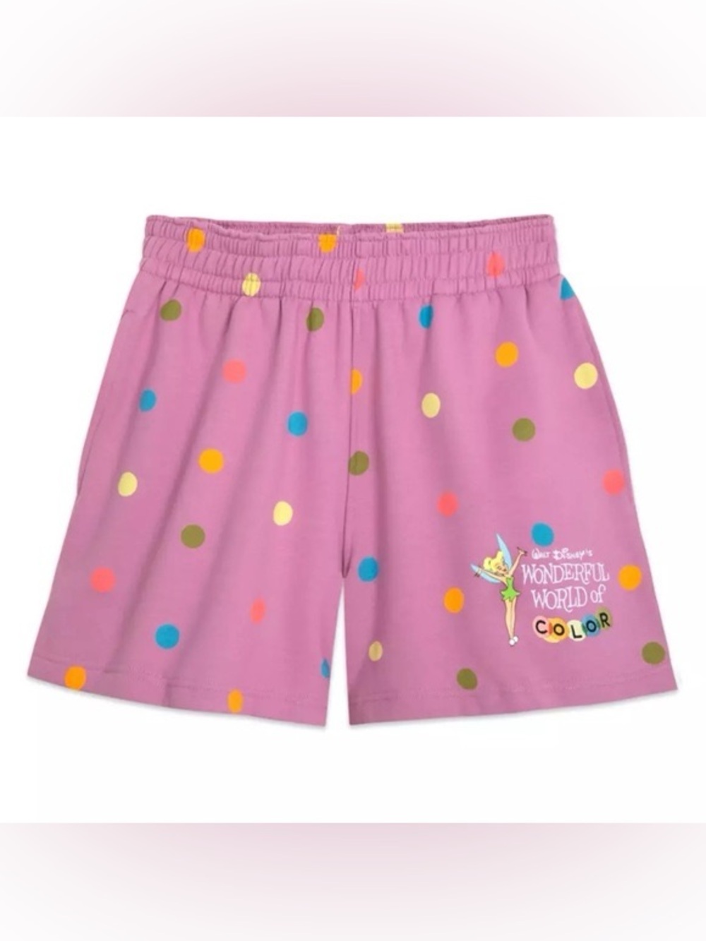 DISNEY Wonderful World of Color Polka Dot Tinkerbell Pink Shorts